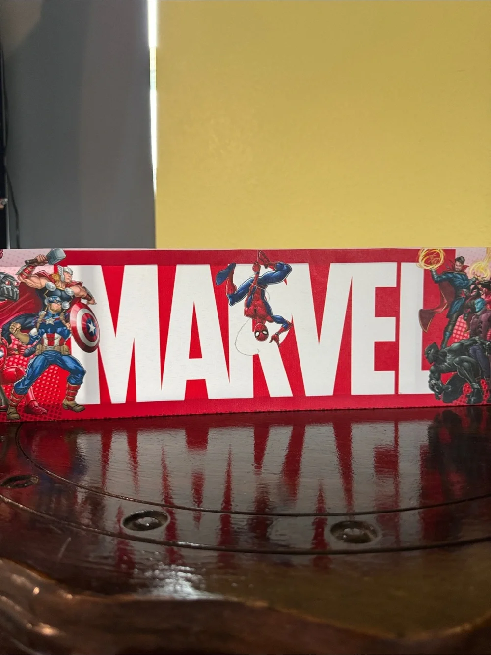 Marvel Red and White Superhero Banner Wall Art